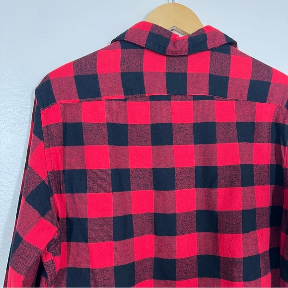 NWT Goodfellow Red Buffalo Check Plaid Long Sleeve Button Down Shirt - Picture 9 of 12